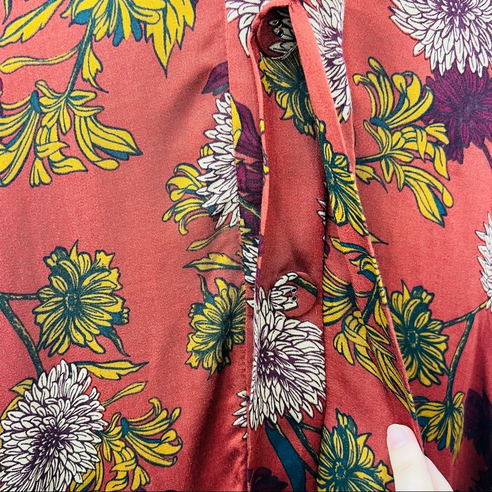 Vici Rust Floral Print Button Down Tunic - image 5
